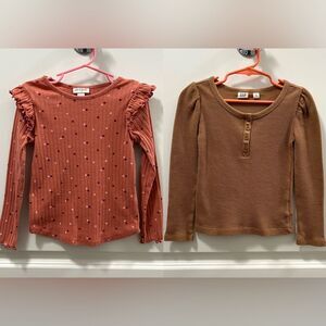 Bundle of 2 Girls Long Sleeve Tops Size 5T XS (Cat & Jack, Gap)